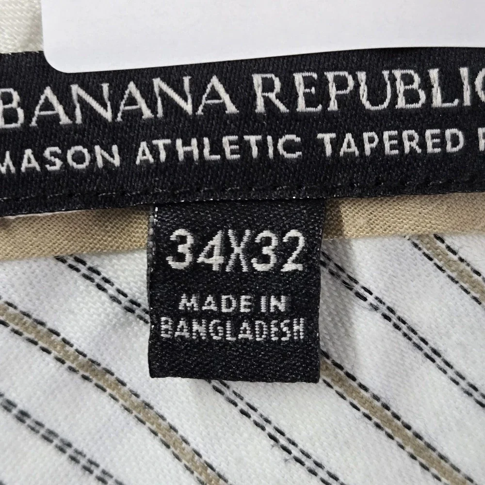 Banana Republic Men Pants 34X32 Gray Chino Twill Mason Athletic Tapered‎ Fit